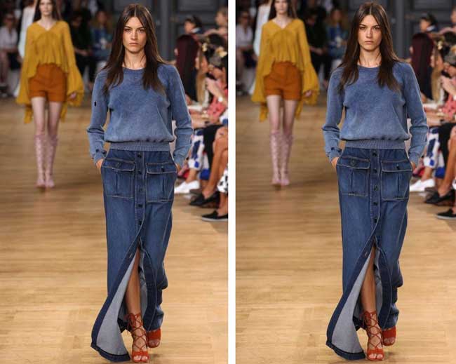 Jupe longue en jean
