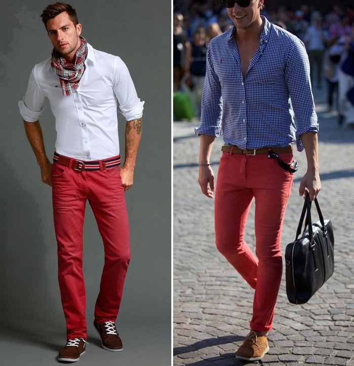 jean rouge sur les hommes