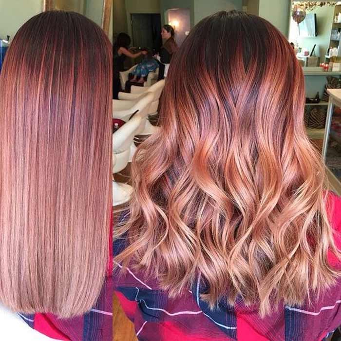 Sur cheveux raides rose