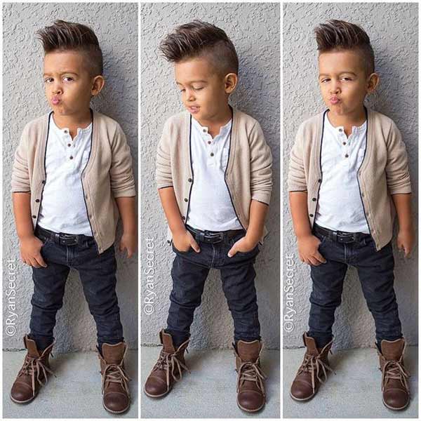 Un exemple de coupe de cheveux Pompadour allongée