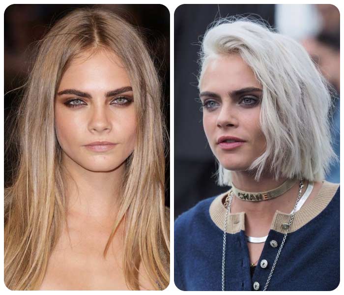 Cara Delevingne 2017 blond carré