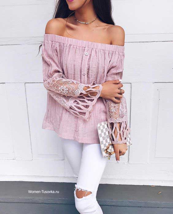 Chemisier rose en maille
