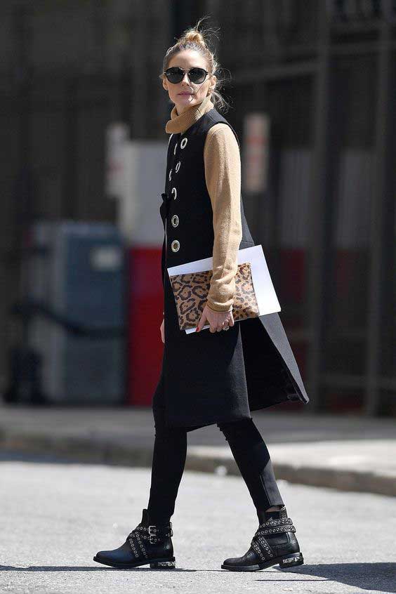 Gilet noir avec gilet beige