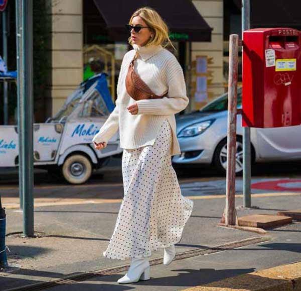 Pull + jupe en soie