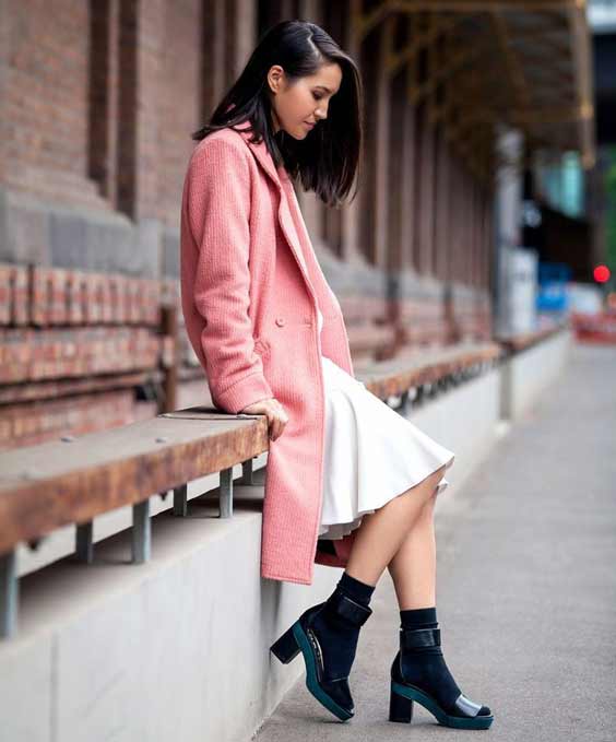Manteau rose automne-printemps 2017-2018