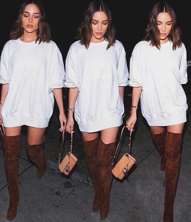 la robe pull est pertinente en 2018: modèles à la mode, avec quoi porter