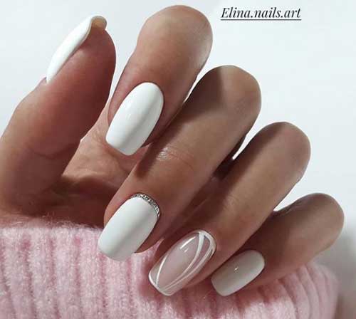 Manucure blanc mat