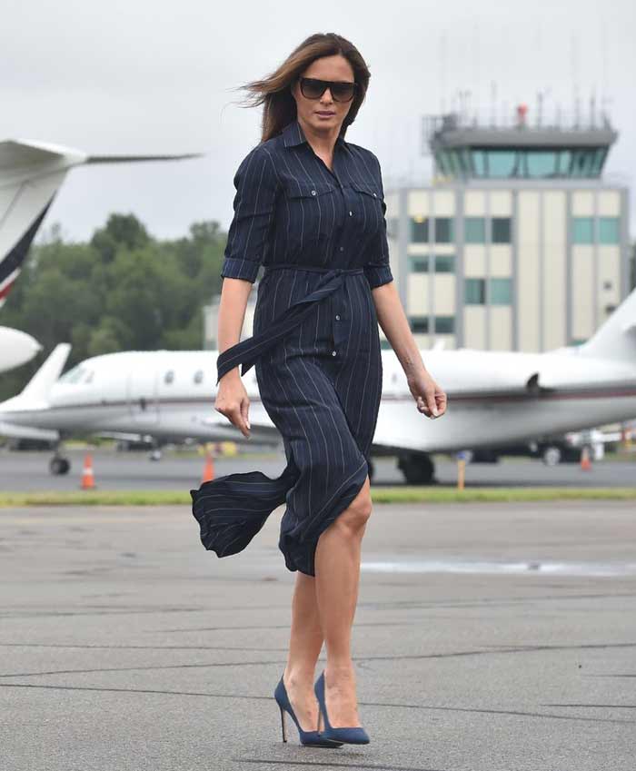 Melania Trump en robe chemise