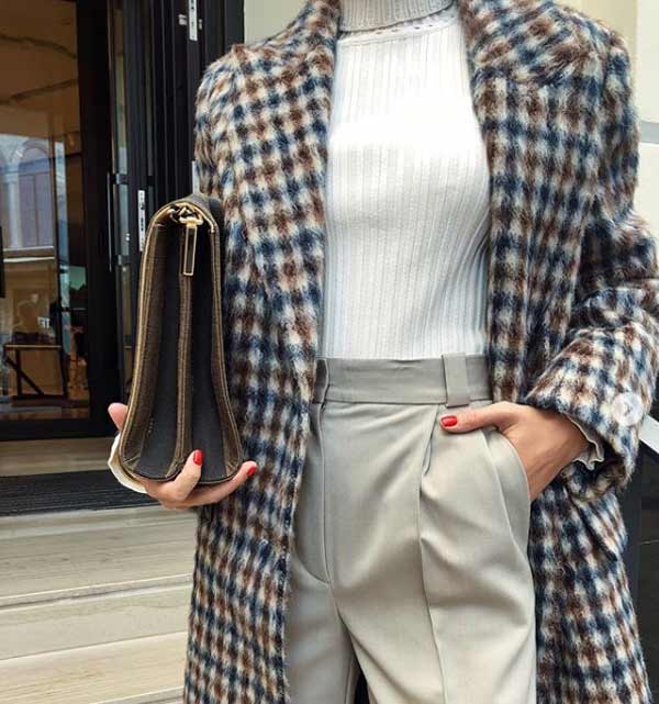 Manteau à carreaux