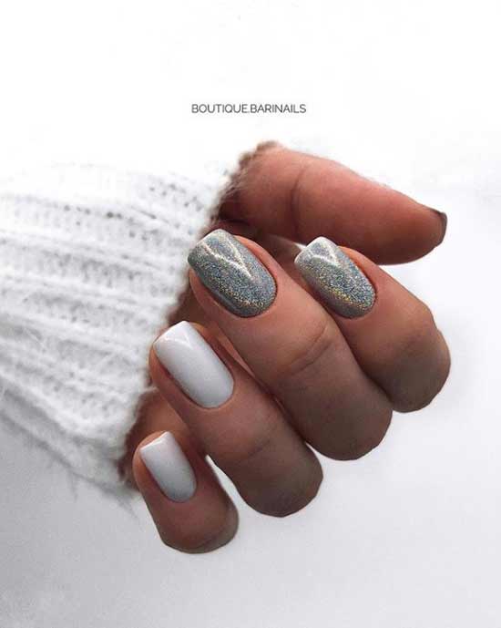 Manucure argent blanc