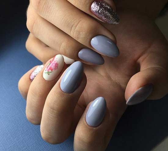 Nail art coloré avec photo en feuille liquide