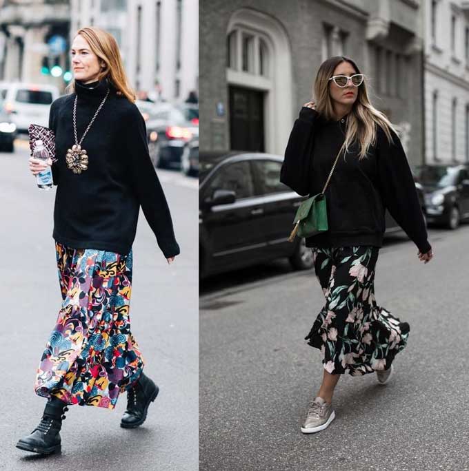 jupe longue à imprimé floral looks 2019-2020