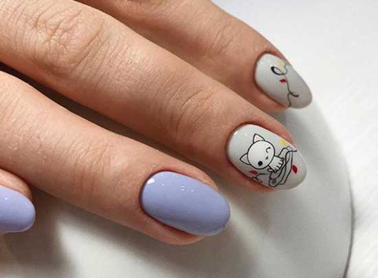 Manucure avec un motif délicat
