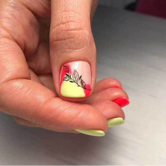 Ongles courts de manucure de belle couleur
