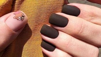 Manucure au chocolat mat pour ongles courts 2019-2020