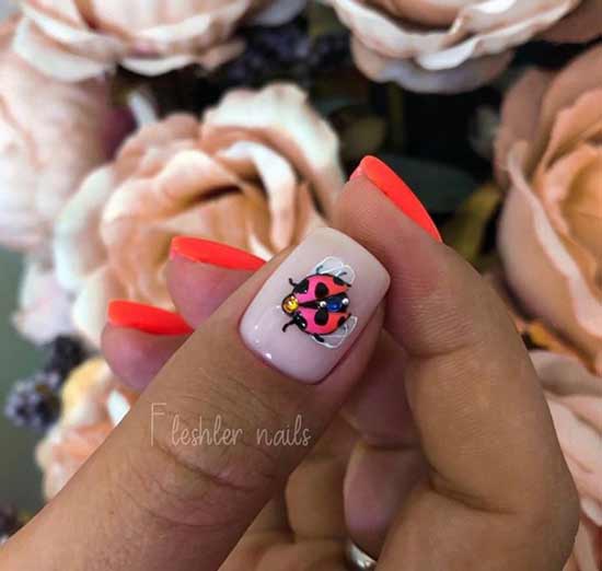 Ongle d'été avec décor volumétrique