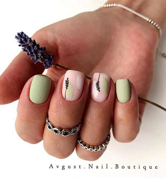 Conception d'ongles mat menthe