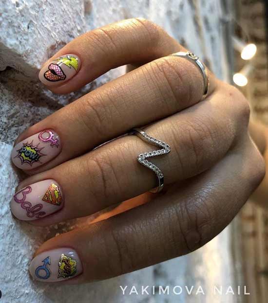 Manucure avec des autocollants ibdi_nails