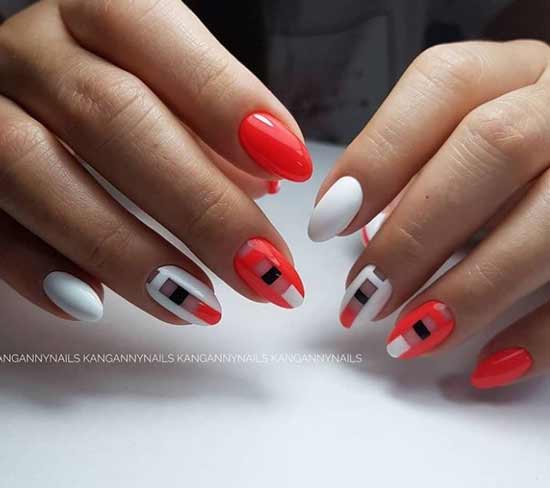 Rouge avec noir et blanc