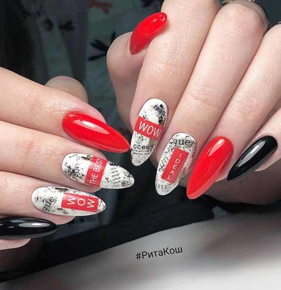 Ongles longs avec lettrage