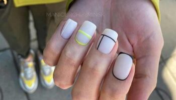 Photo de conception d'ongles à géométrie à la mode