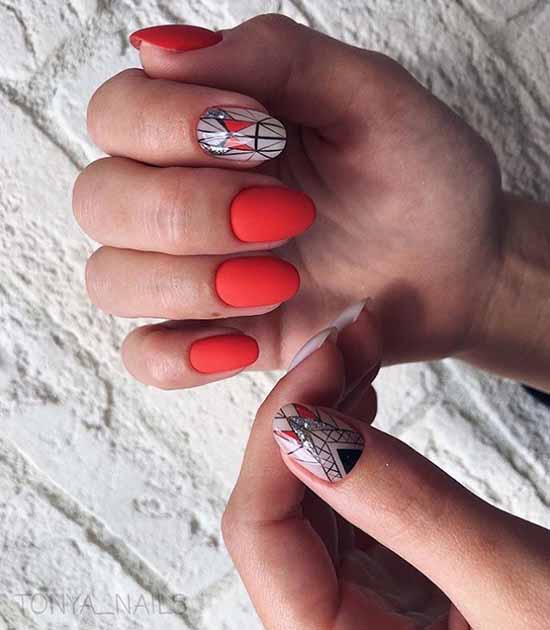 Manucure rouge pour ongles courts: nouveautés sur la photo, idées de mode