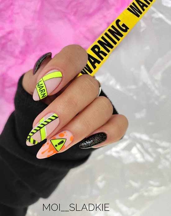 Manucure noire pour ongles longs: photo, nouveau beau design