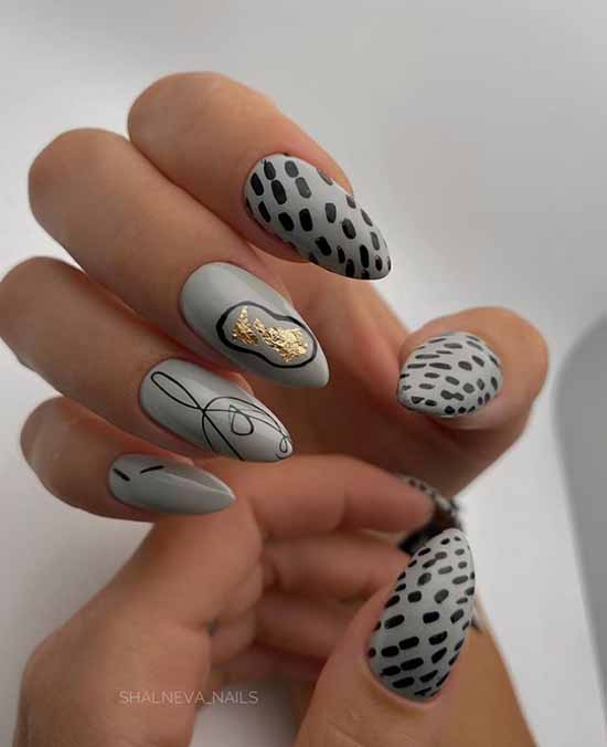 Conception d'ongles en feuille: photo, nouveautés de manucure à la mode