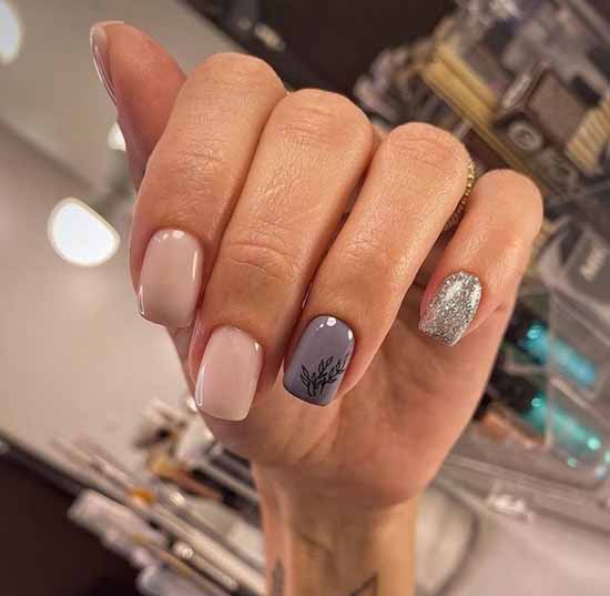 Manucure avec un design sur un ongle: nouveaux articles sur la photo