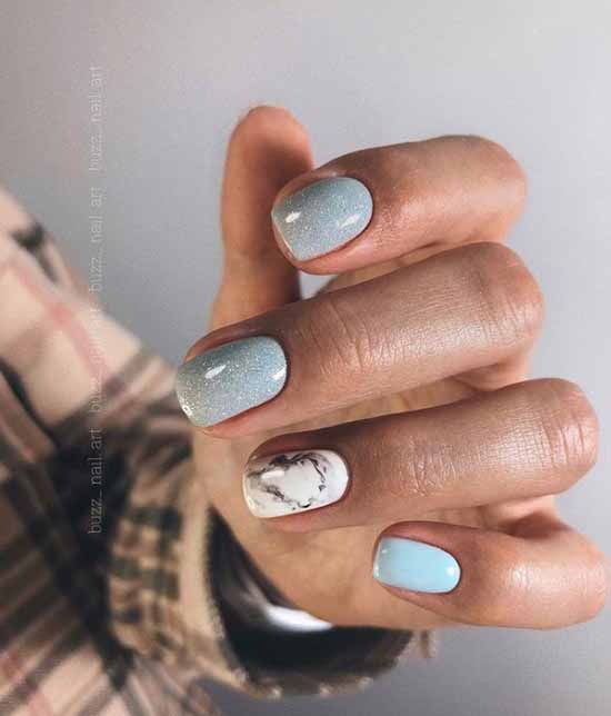 Manucure avec un design sur un ongle: nouveaux articles sur la photo
