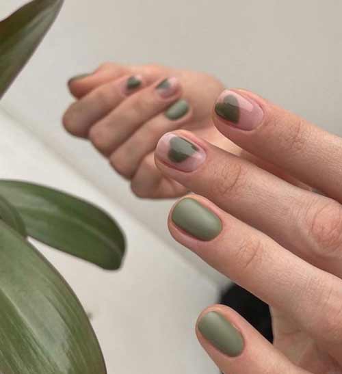 Manucure coeur vert