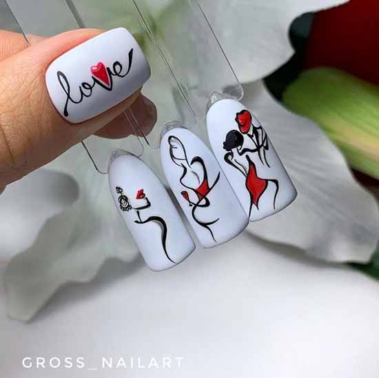 Exemples de dessins d'ongles avec un cœur