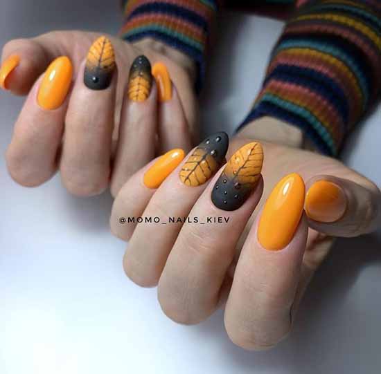 Manucure orange 2021: photo de nouveaux articles avec design