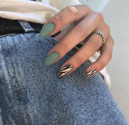 Manucure verte 2021: photo de nouveaux articles avec les meilleurs designs d'ongles