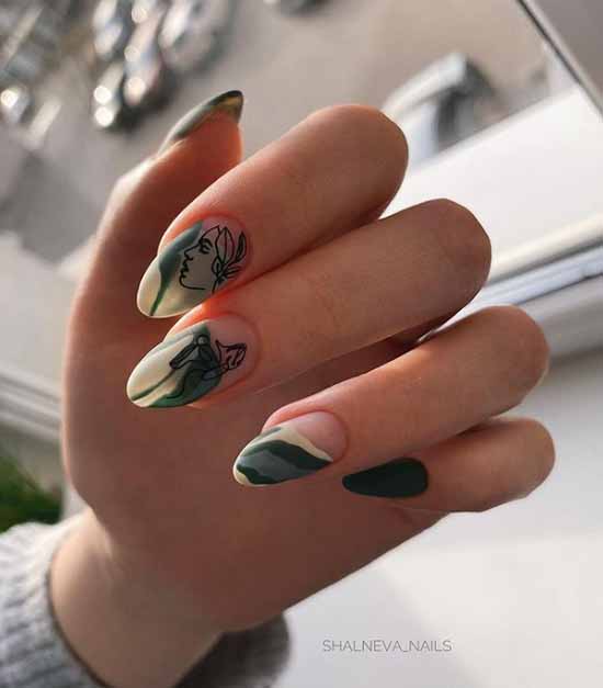 Manucure verte 2021: photo de nouveaux articles avec les meilleurs designs d'ongles