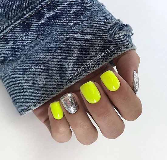Manucure courte jaune