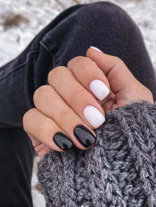 Manucure blanche noire
