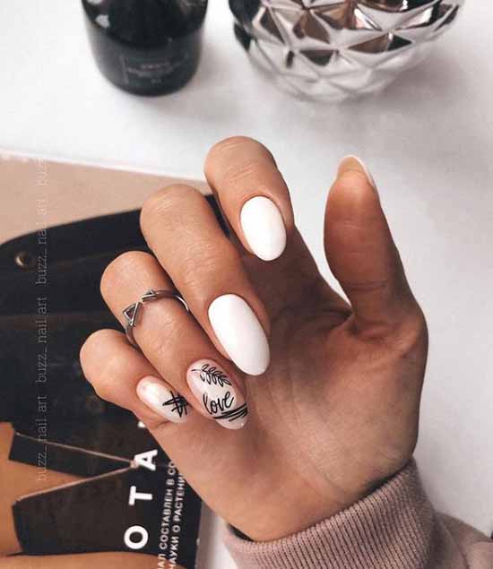 Manucure noir et blanc 2021: photo, top design des ongles