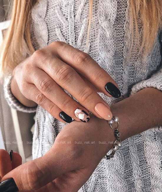 Manucure noir et blanc 2021: photo, top design des ongles