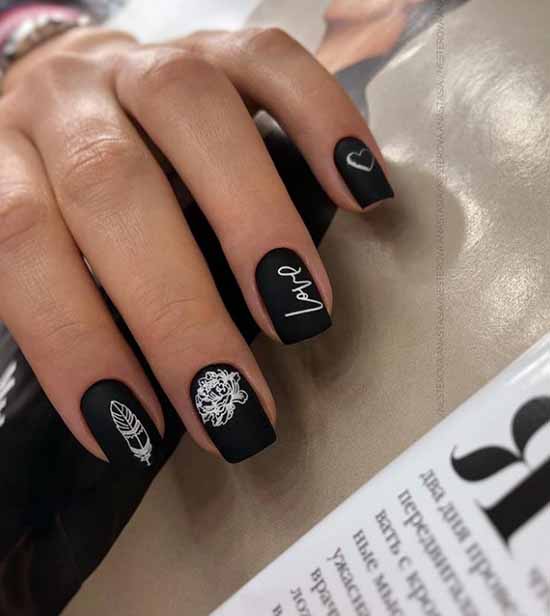 Manucure noir et blanc 2021: photo, top design des ongles