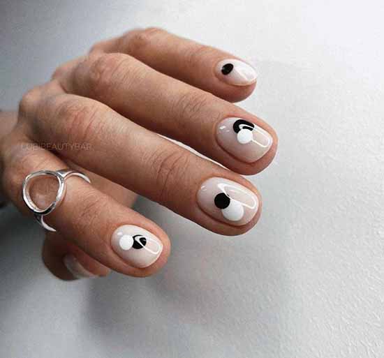 Manucure noir et blanc 2021: photo, top design des ongles