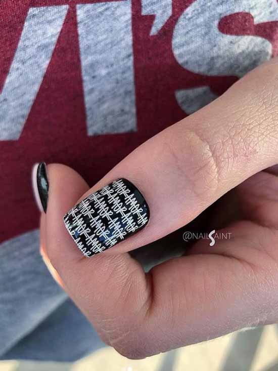 Manucure noir et blanc 2021: photo, top design des ongles