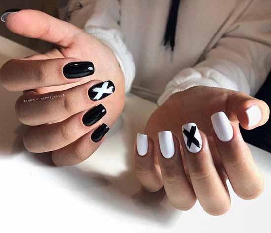Manucure noir et blanc 2021: photo, top design des ongles