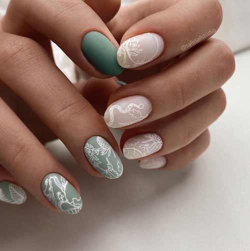 Tendance manucure verte printanière