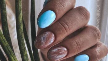 Texture de manucure bleue
