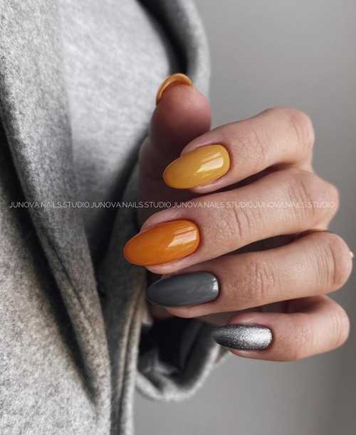 Manucure grise 2021-2022: design, ongles dans les tons gris, photo