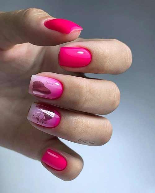 Manucure fuchsia brillant
