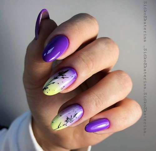 Manucure lilas 2021: belles nouveautés, photo avec design