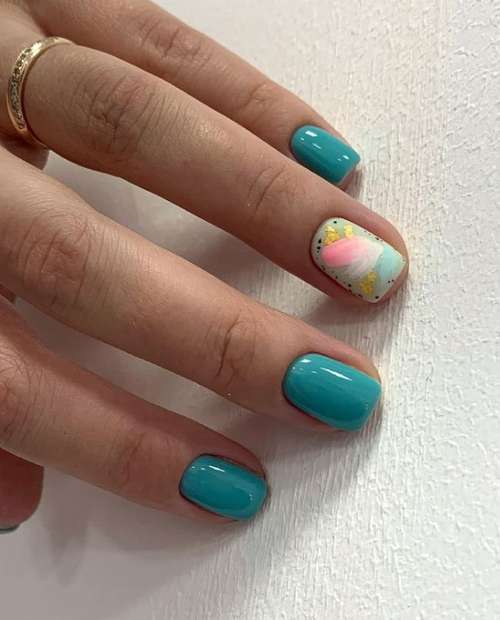 Manucure turquoise 2021-2022: une photo de nouvelles idées, un aperçu des tendances