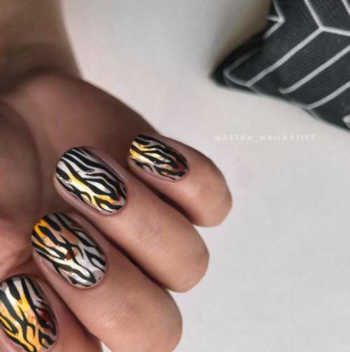 Manucure Zebra 2021: photo, nouveau design spectaculaire